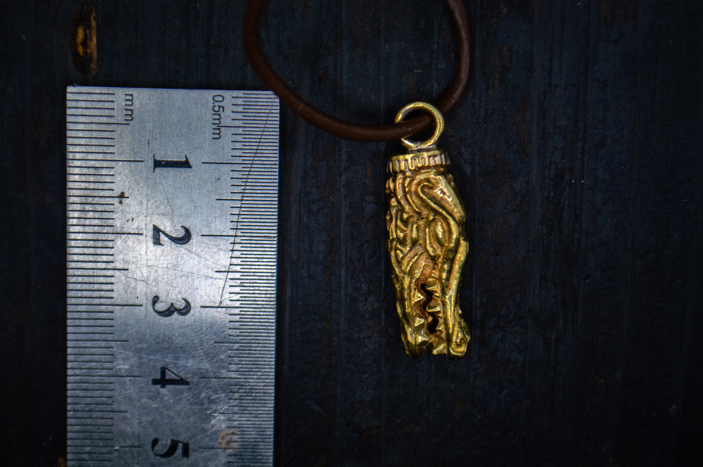 Brass pendant with a sea dragon motif