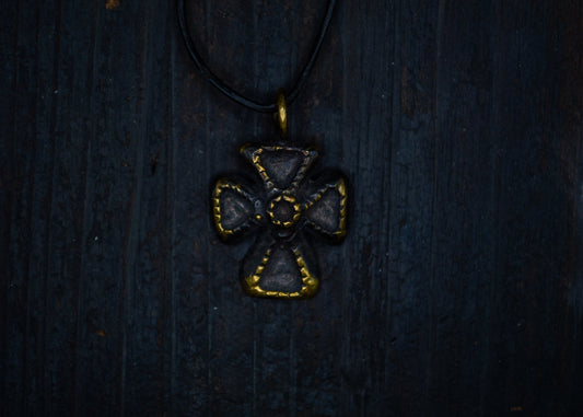 Brass pendant with a cross