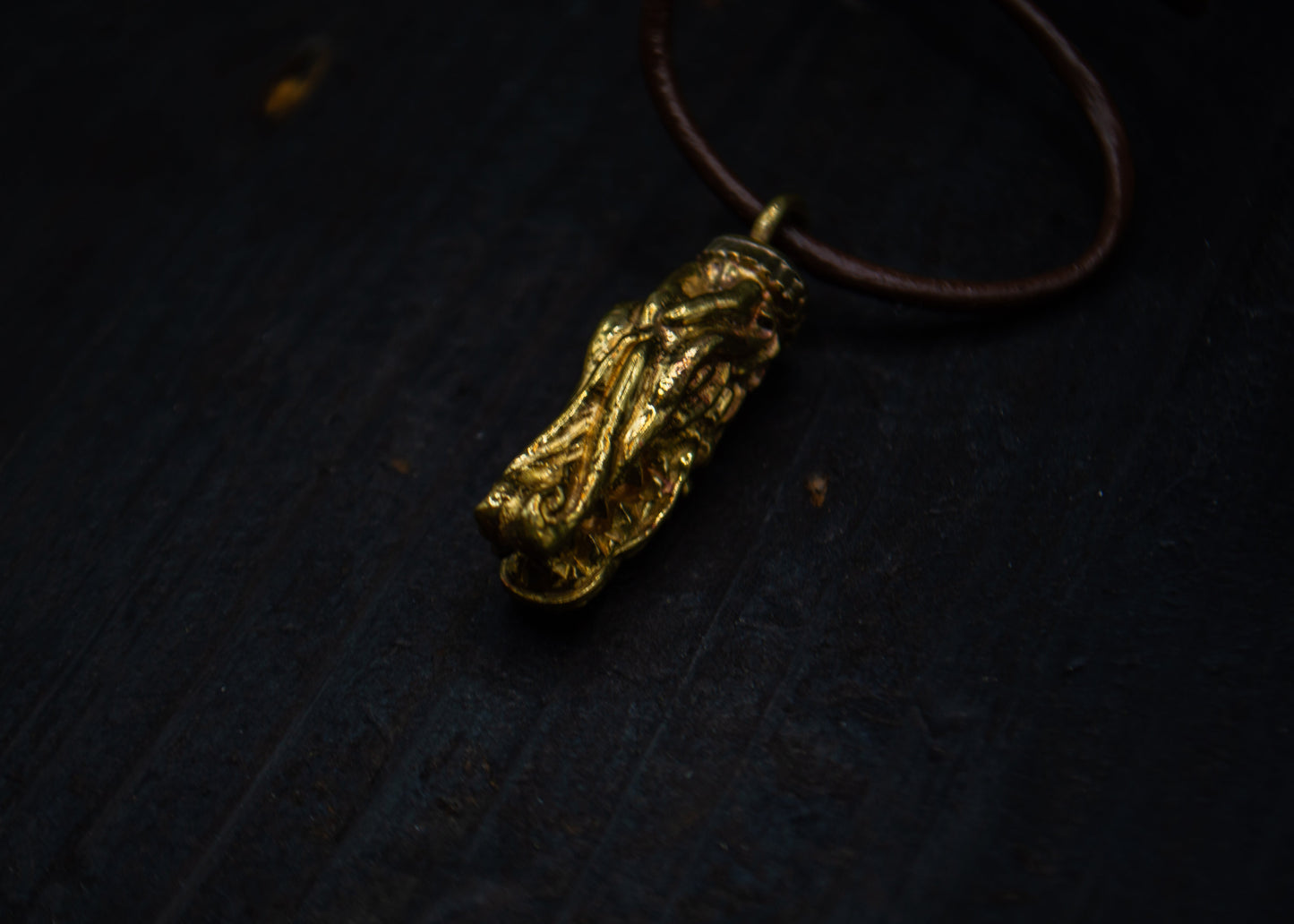 Brass pendant with a sea dragon motif