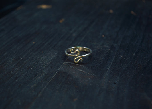Handforged open silver spiral ring