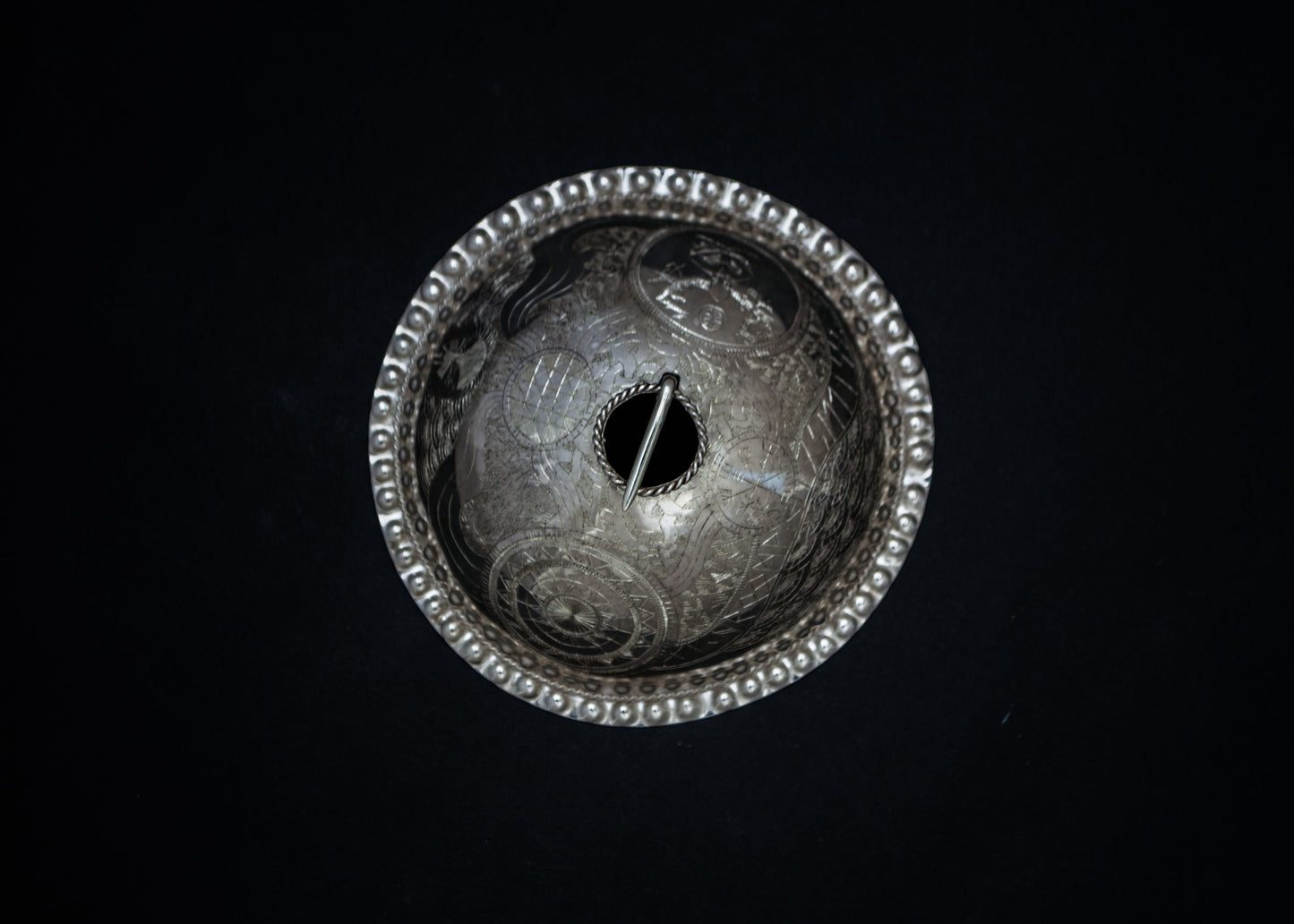 Traditional Seto silver brooch