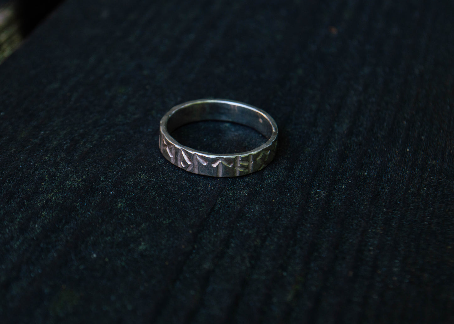 Silver ring with viking runes