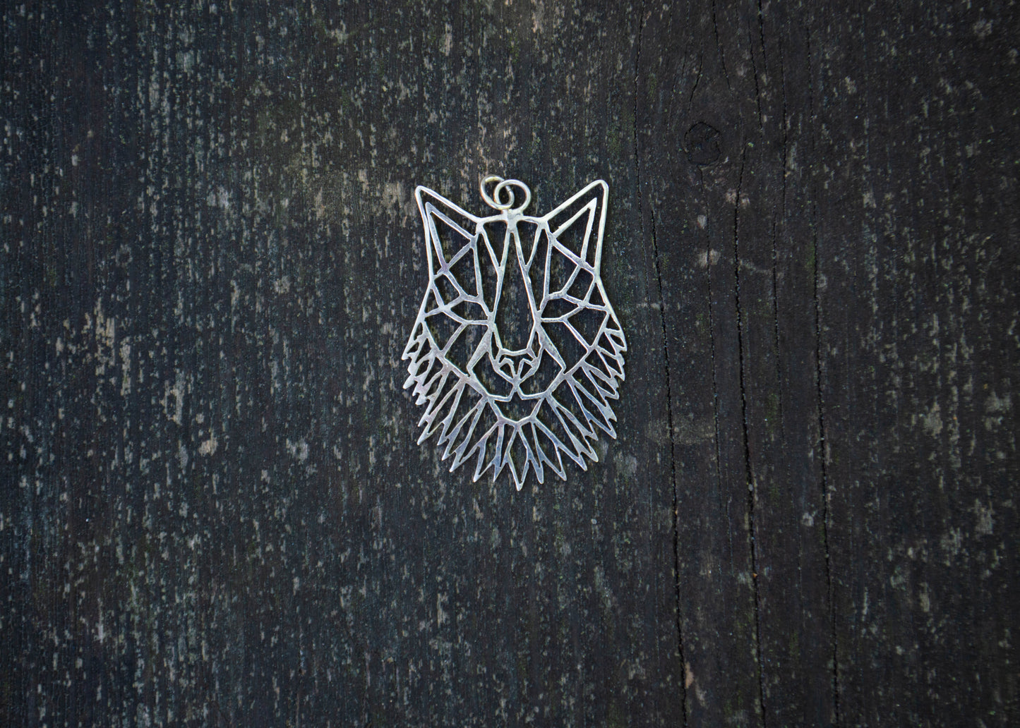 Geomeetriline hõbedast ripats ilvesega